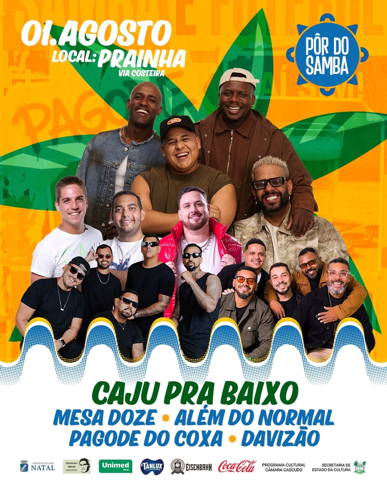 Pôr do Samba oferece programação gratuita na Prainha Via Costeira em Natal